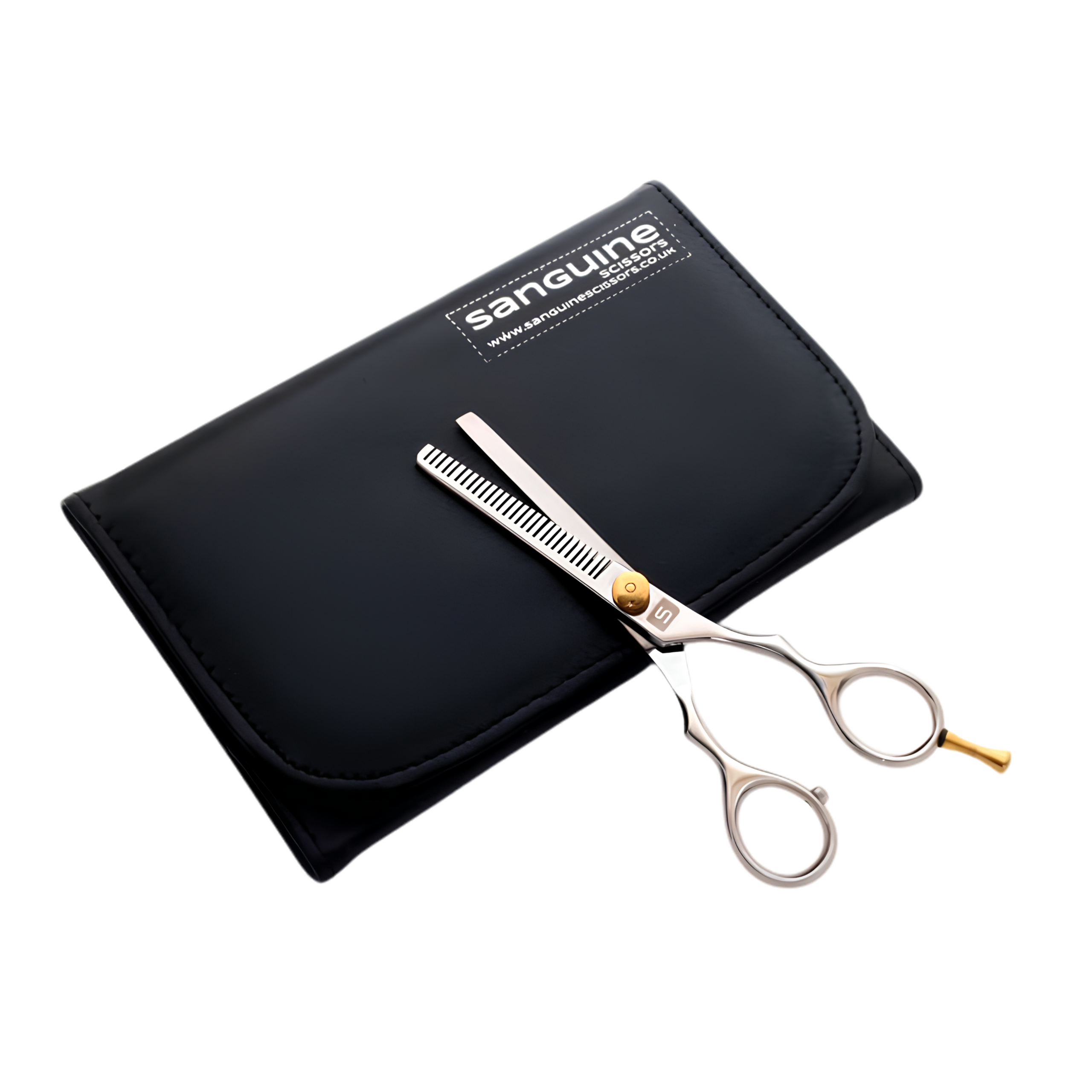 Professional Hairdressing Scissors Set, Japanese-Style Hair Cutting and Thinning Scissors for Wet or Dry Hair, Silver, 5.5", Presentation Case and Protective Cover Included - Image 4