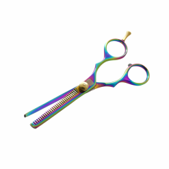 Professional Hairdressing Scissors Set, Japanese-Style Hair Cutting and Thinning Scissors with Multi-Colour Accents, Silver, 5.5", Presentation Case and Protective Cover Included - Image 3