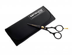 Alternative view of Professional Beard and Mustache Trimming Scissors, Black with Presentation Case