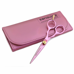 Alternative view of Pink Hair Scissors for all Hair Types, Pink with Presentation Case. Suitable for Hairdressers, Barbers, Professionals and for Personal Use