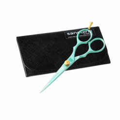 Alternative view of Professional Hairdressing Scissors, Japanese J2 Steel Hair Cutting Scissors for Wet or Dry Hair, Green, 5.5", Presentation Case and Protective Cover Included