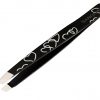 Eyebrow Hair Tweezers, Hair Tweezers, Slant Tip - Black Hearts