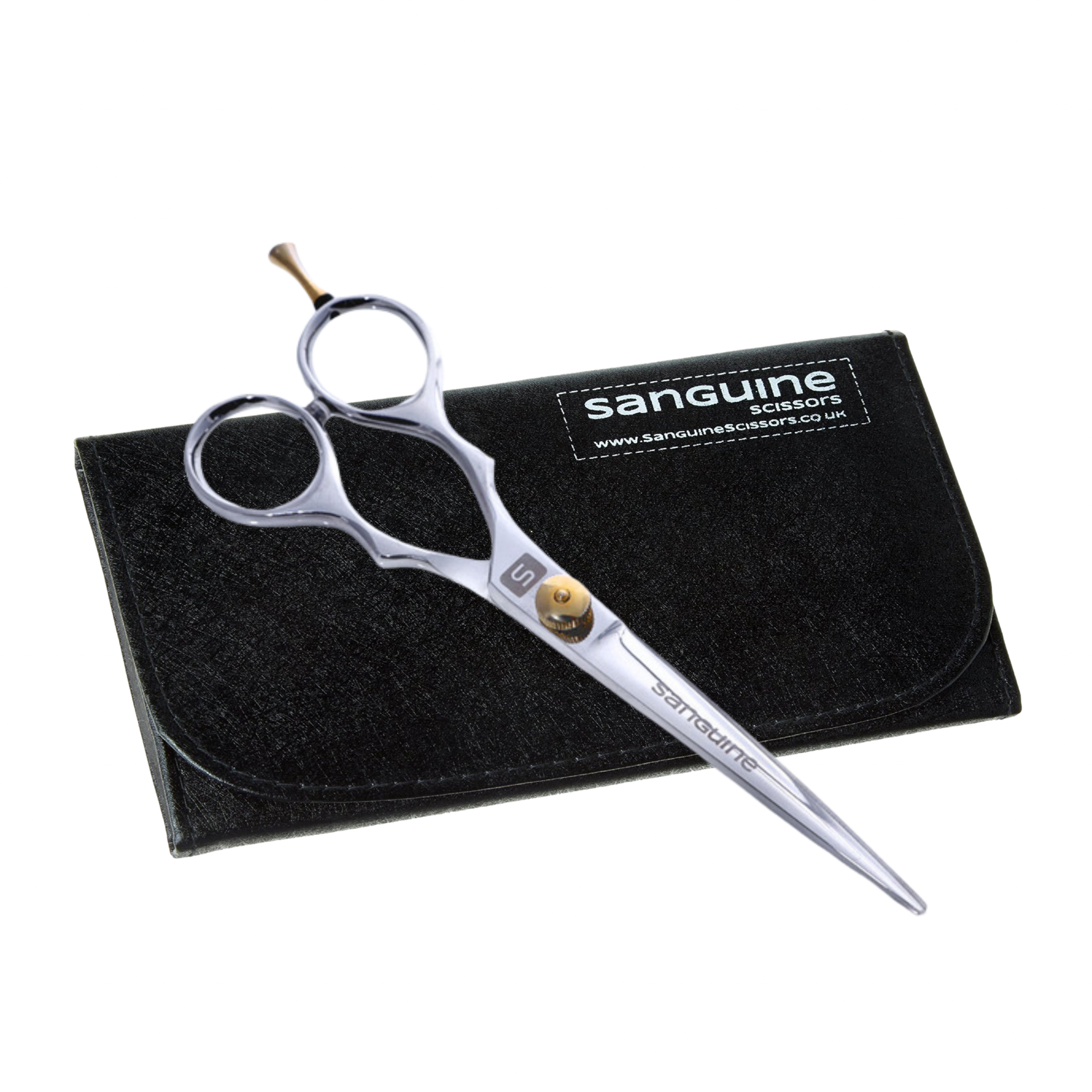Left-Handed Professional Hairdressing Scissors, Japanese-Style Hair Cutting Scissors for Wet or Dry Hair, Silver, 6.0", Presentation Case and Protective Cover Included - Image 2