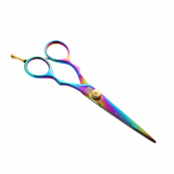 Left-Handed Professional Hairdressing Scissors, Japanese-Style Hair Cutting Scissors with Multi-Colour Accents, 6.0", Presentation Case and Protective Cover Included