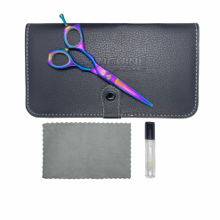 Todano Professional Left-Handed Hairdressing Scissors, Handmade Premium Hair Cutting Scissors, Ultra-Sharp, 5.5", Choice of Faux Leather Premium or Standard Packaging, Oil Bottle and Cleaning Cloth Included - Image 4
