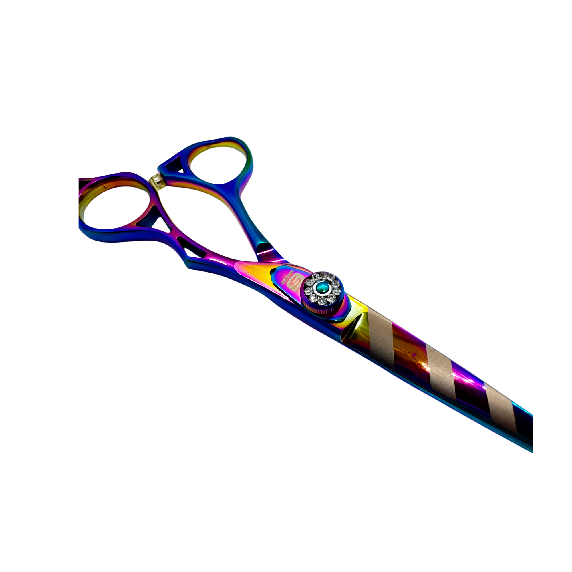 Master 82T Handmade Professional Right-Handed Offset Hairdressing Scissors, 440C Steel Titanium-Coated Hair Cutting Scissors, Multi-Colour, 5.5", Faux Leather Premium or Standard Packaging, Oil and Cleaning Cloth Included - Image 4