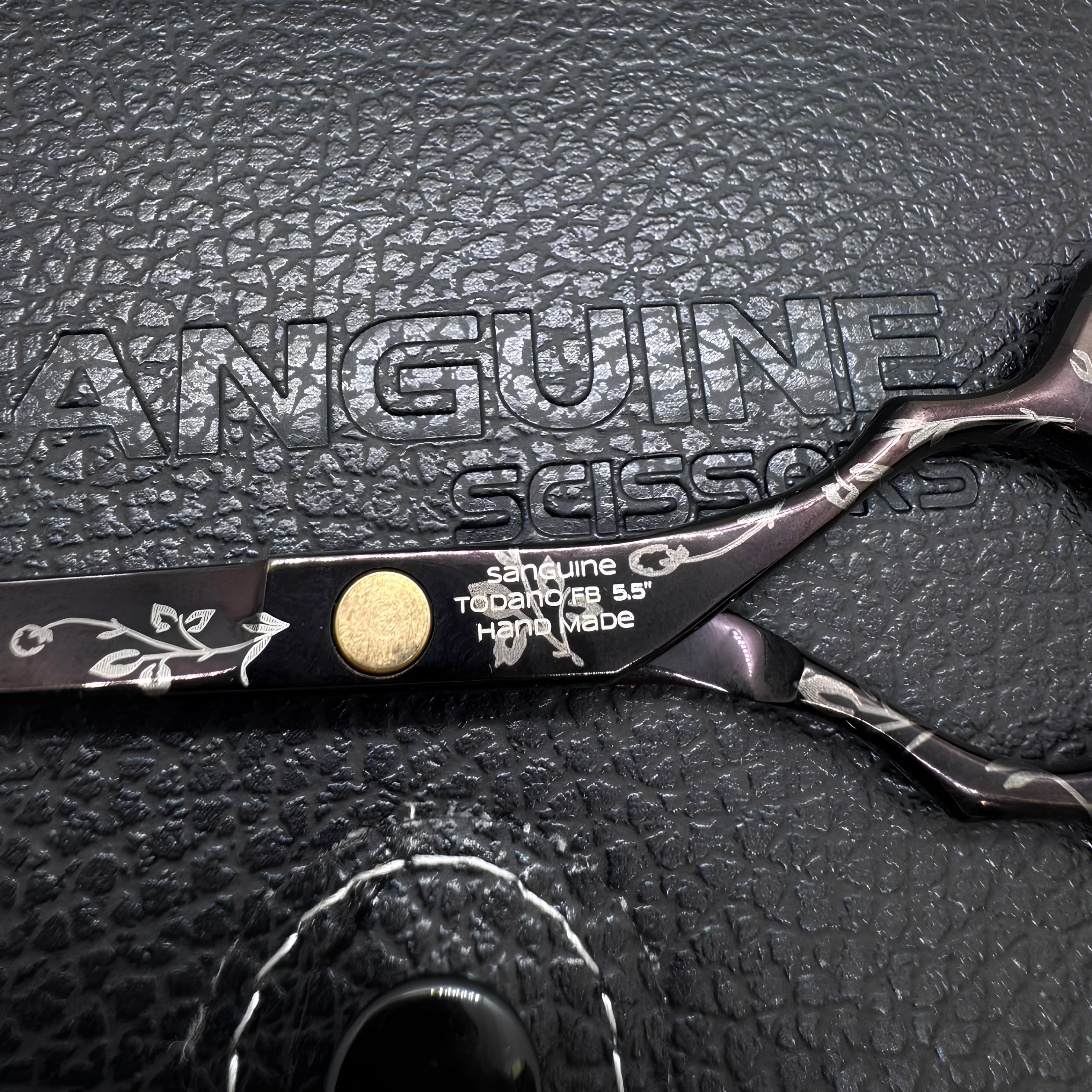 Todano FB Professional Right-Handed Hairdressing Scissors, Handmade Premium Hair Cutting Scissors, Ultra-Sharp, 5.5", Choice of Faux Leather Premium or Standard Packaging, Oil Bottle and Cleaning Cloth Included - Image 3