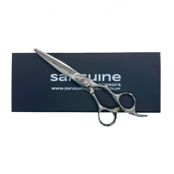 Xperia V210 Professional Right-Handed Offset Hairdressing Scissors, Handmade Hitachi Steel with Engraved Design, 5.5 Inches